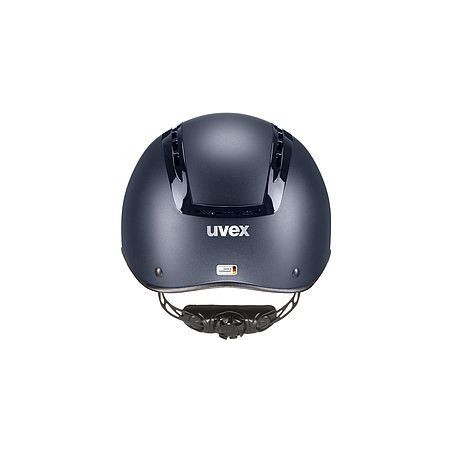 Capacete de segurança uvex azul escuro visto de trás