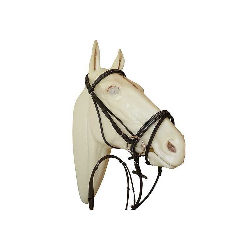 Cavalete de cabeça de cavalo com cabresto preto