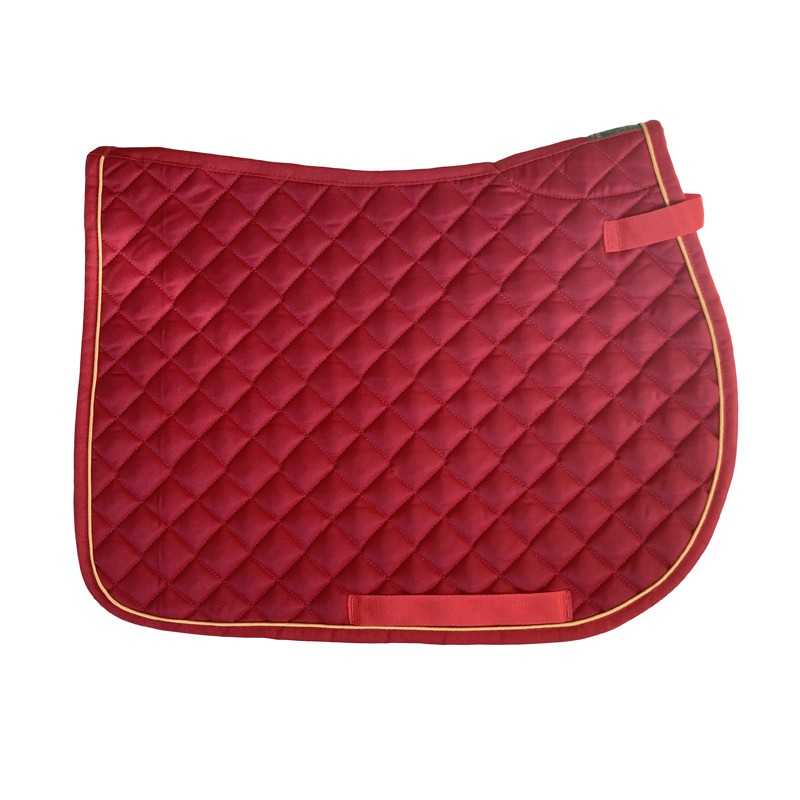 Tapete de sela de equitação vermelho acolchoado com padrão em diamante
