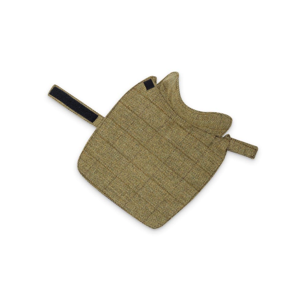 Luva e pega panela castanho com padrão espinha de peixe