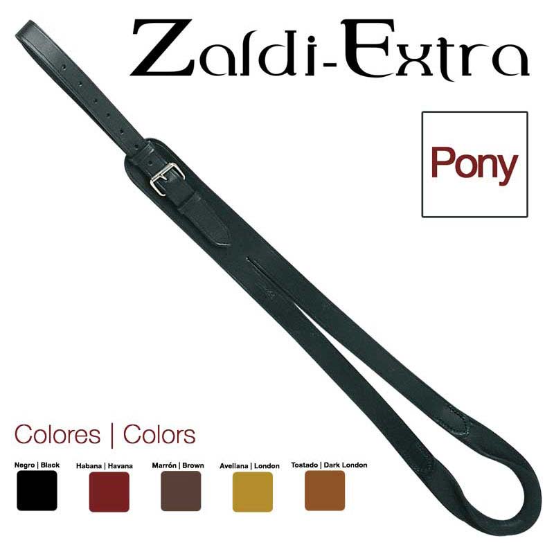 Correia de couro preta com fivela prateada e paleta de cores Zaldi-Extra