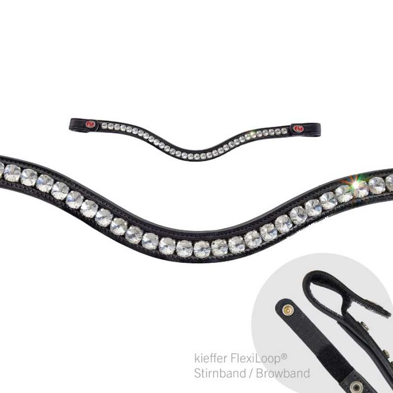 tira frontal decorativa com pedras brilhantes e fecho para cavalo