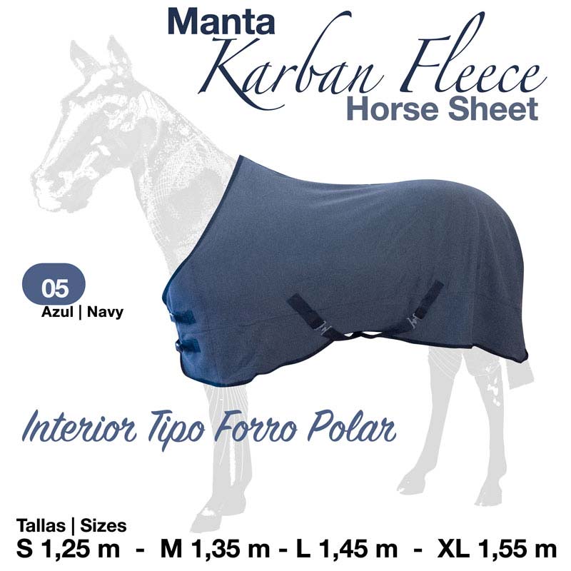 Manta navy para cavalo com forro polar e várias medidas