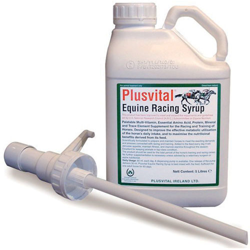 Galão branco de xarope Equine Racing com doseador