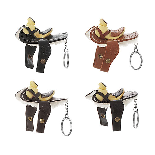 Chaveiros em forma de sela de cavalo em várias cores