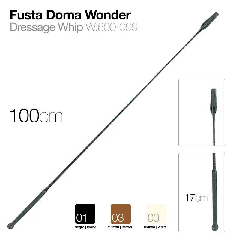 Fusta Doma Wonder preta de 100 cm com detalhes em várias cores