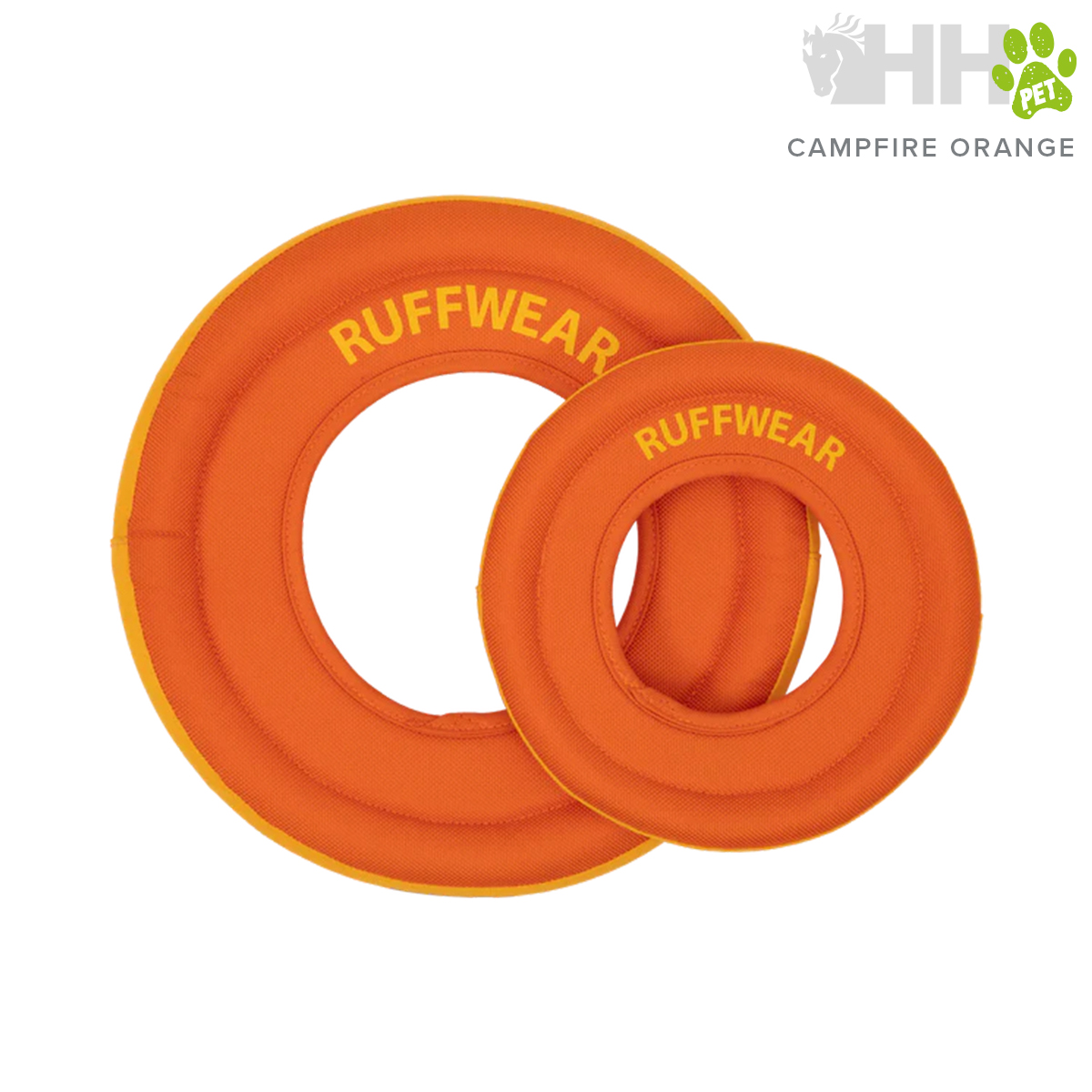 Brinquedos circulares para cães RUFFWEAR laranja em dois tamanhos