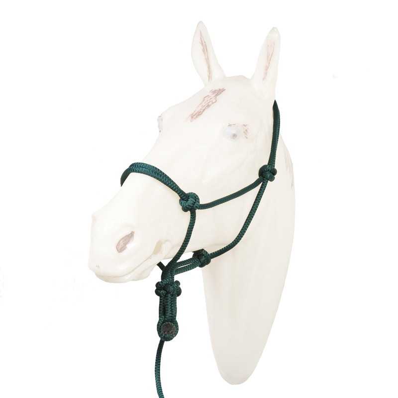 Cabide de parede cabeça de cavalo branco com cabresto verde
