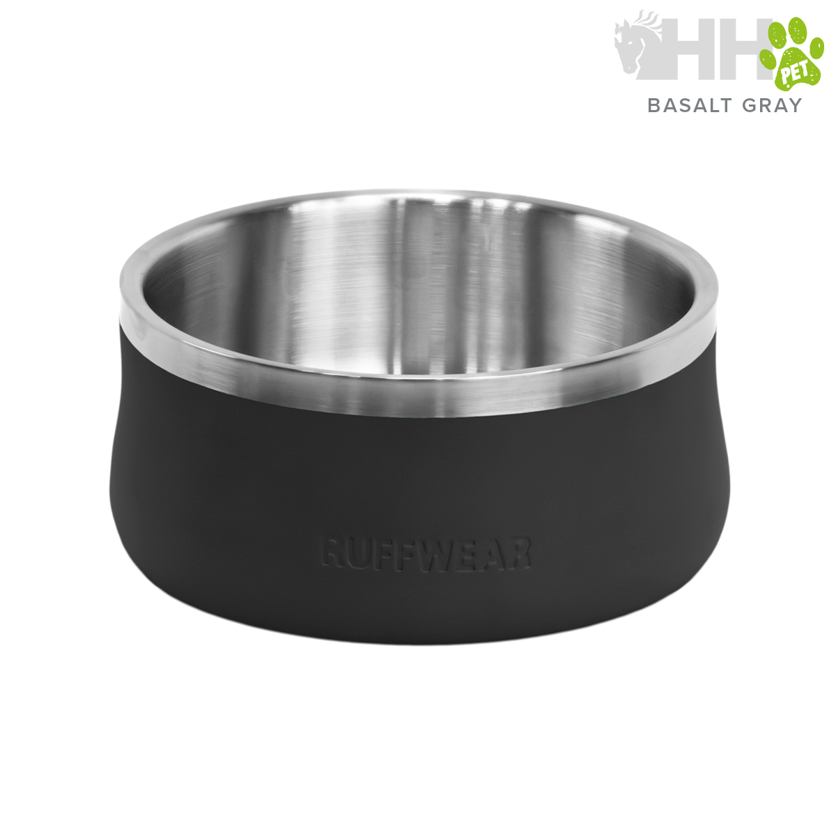 Tigela para animais preta com interior em aço inox inoxidável