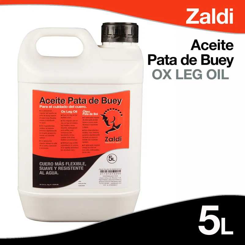 Frasco branco de óleo para couro Zaldi Aceite Pata de Buey 5L