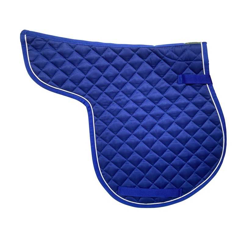 Almofada acolchoada azul para sela de cavalo com padrão em losangos