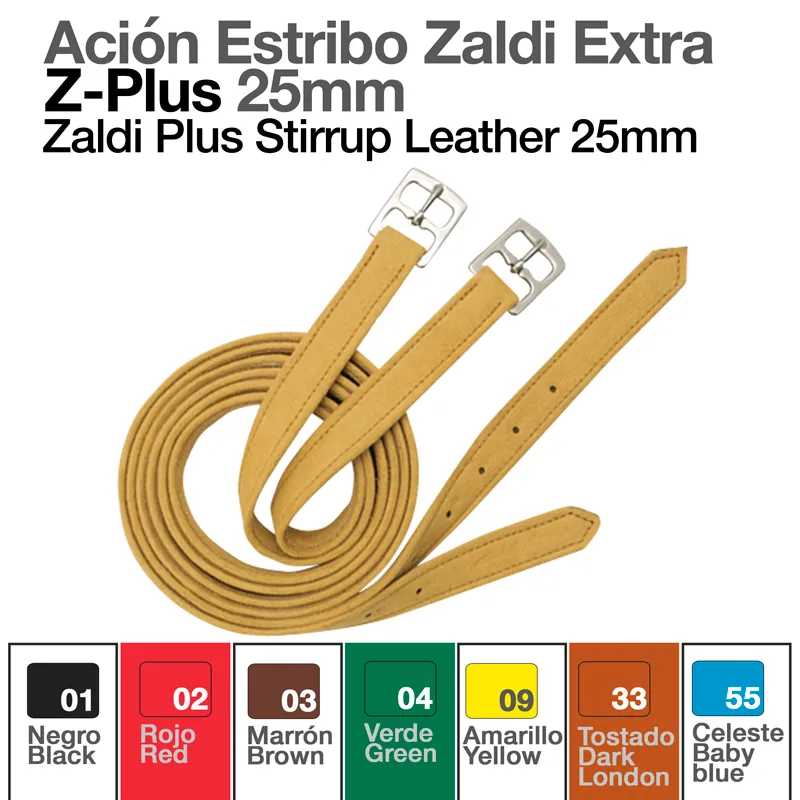 Estribos de couro Zaldi Plus de 25mm com várias opções de cores