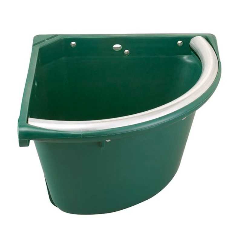 Pega de plástico verde com barra de metal curva prateada