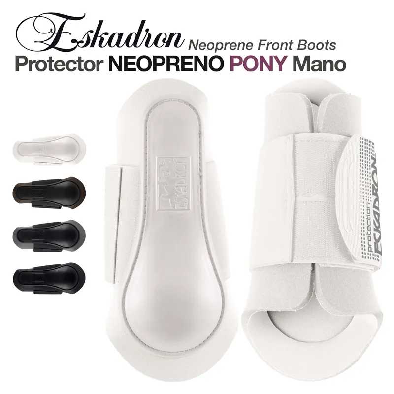 Protetores frontais em neopreno Eskadron para pónis, branco e preto
