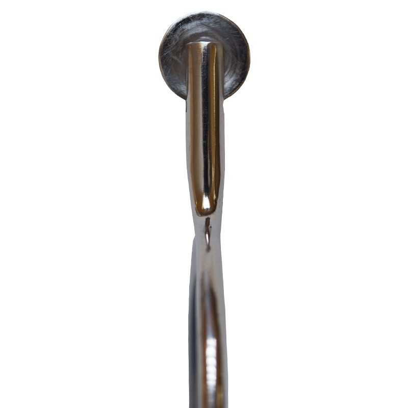 Maçaneta metálica prateada com chapa redonda