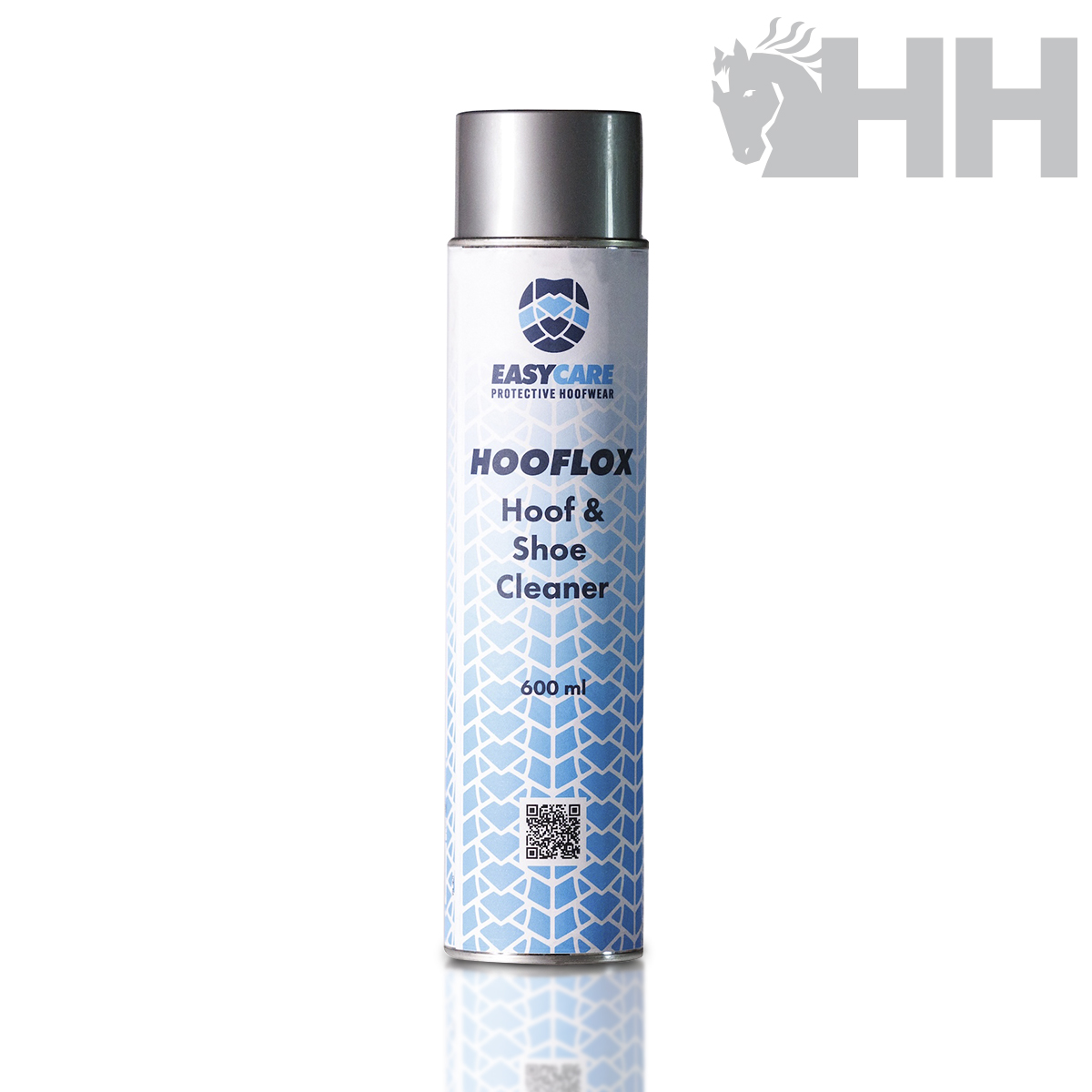Frasco de spray HOOFLOX limpador de casco e calçado azul e branco