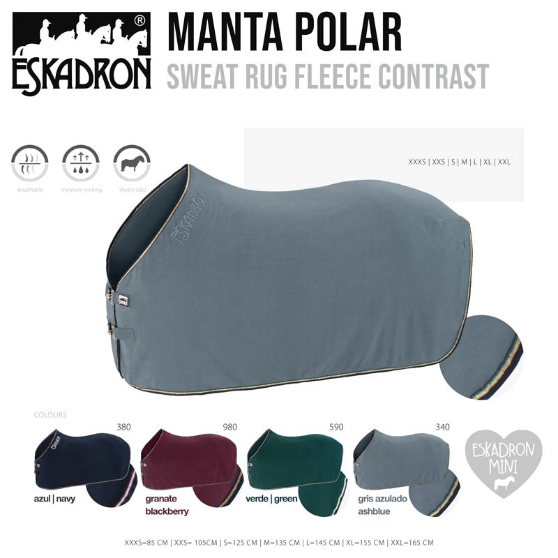 Manta polar para cavalo em várias cores com padrão contrastante e logotipo ESKADRON