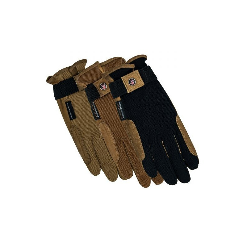 Conjunto de três pares de luvas de trabalho em várias cores com ajuste de velcro