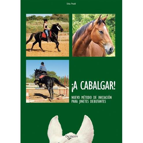 Capa de livro verde com fotos de cavalos e cavaleiros e texto em espanhol.