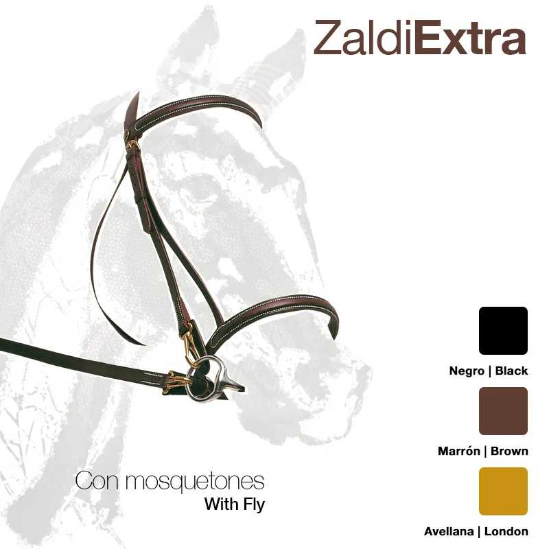 Cabresto de couro para cavalo com mosquetões em várias cores sobre fundo branco com desenho de cavalo