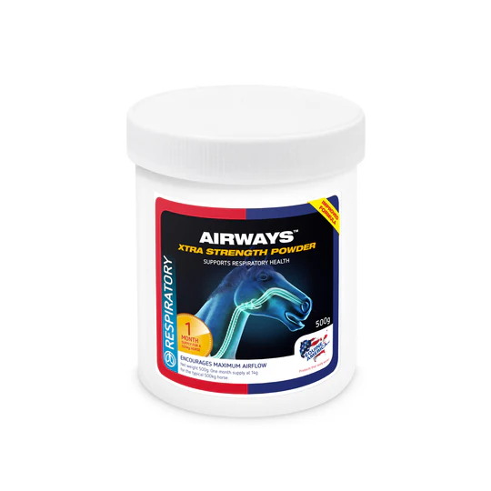 Recipiente branco AIRWAYS XTRA STRENGTH POWDER para saúde respiratória