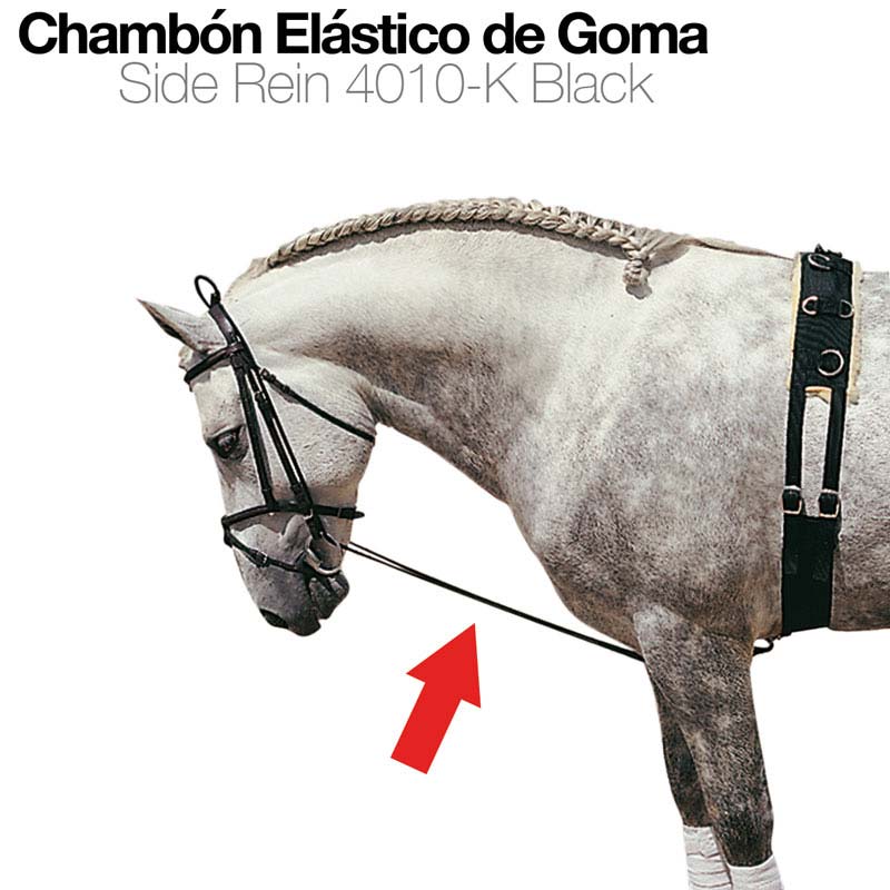 Cavalo com chambão elástico de goma preto e peiteira