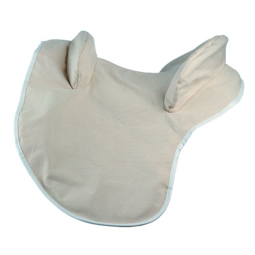 Almofada bege para sela de cavalo com contorno branco