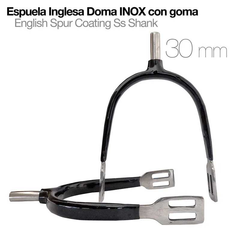 Espuelas inglesas de aço inox com recobrimento preto e 30 mm de tamanho.