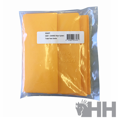 ferramenta amarela embalada em saco plástico transparente com etiqueta