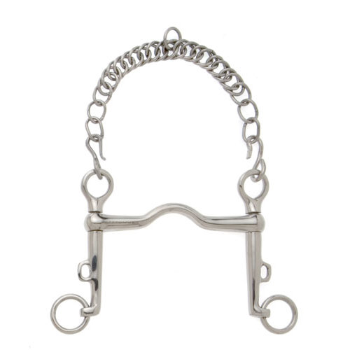 Freio metálico de equitação com corrente