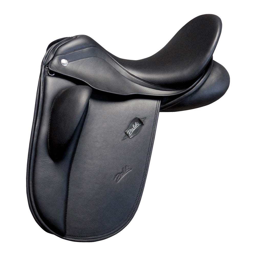 Sela de couro preta para cavalo com marca Zaldi
