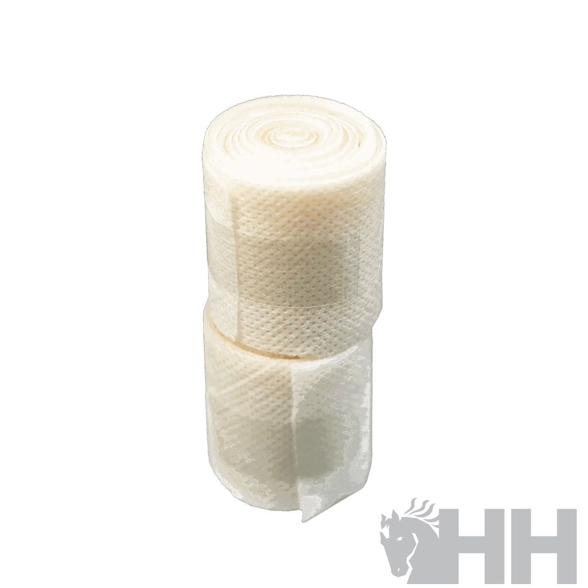 Rolo de bandagem médica branca embalada em plástico