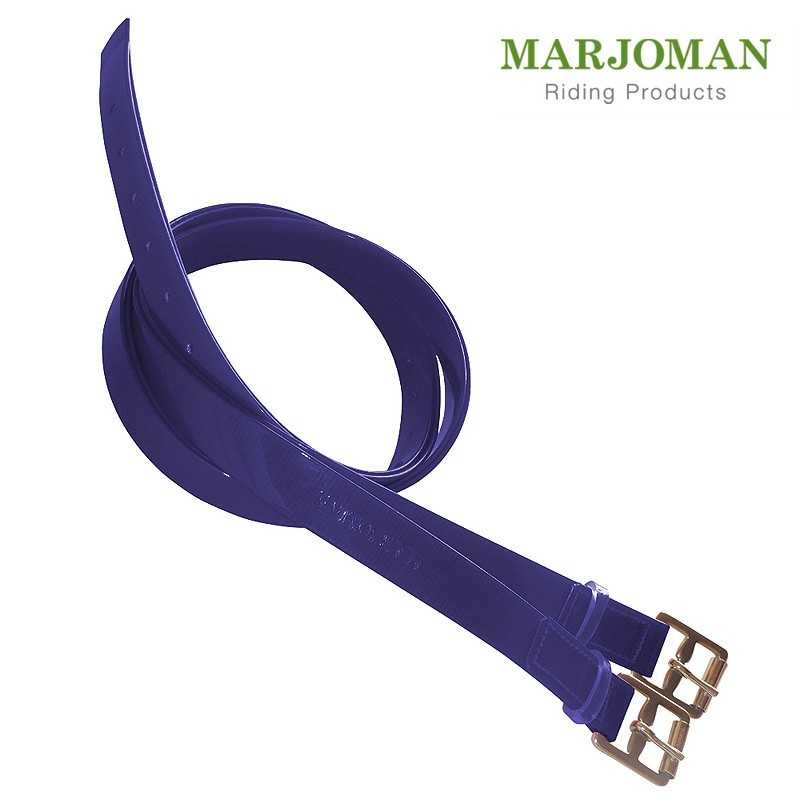 Cinta de montaria azul com fivelas douradas