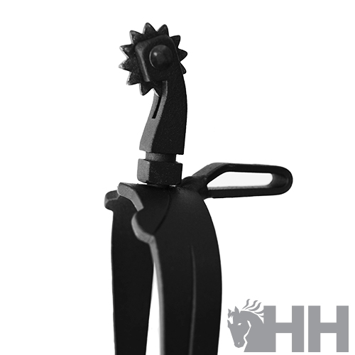 Ferramenta metálica preta com roda dentada no topo e alça, sobre fundo branco com logo cinza HH