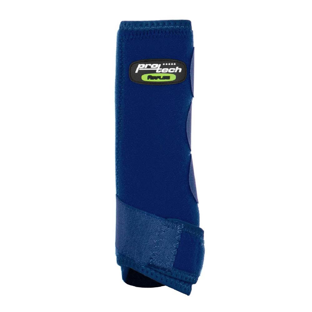 Suporte azul para pulso com velcro e etiqueta pro tech.
