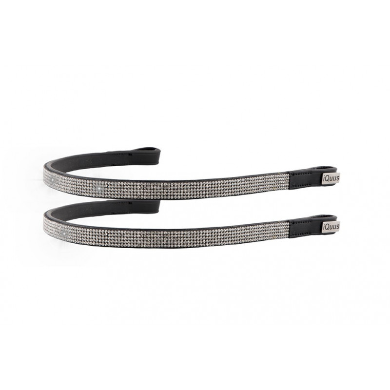 Par de linha para cabeça preta com strass e etiqueta iQuus