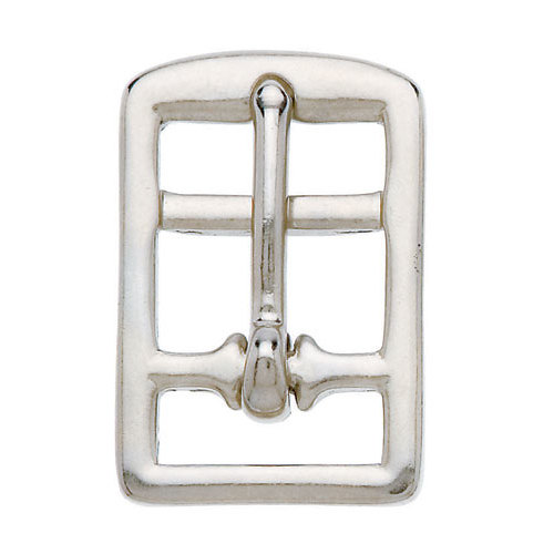 Fivela metálica prateada quadrada com lingueta