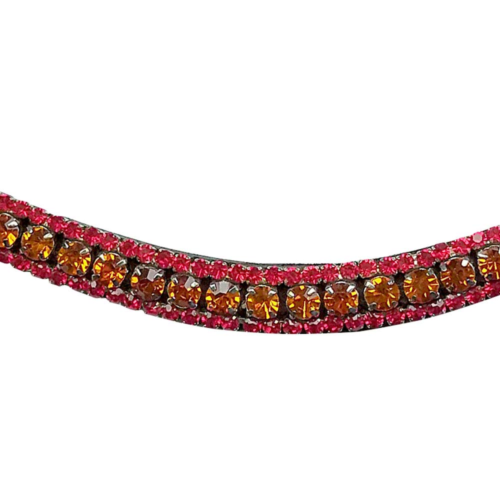 Pulseira com pedras laranja e vermelhas
