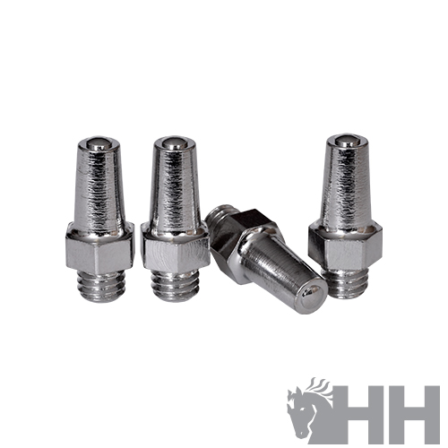 Conjunto de quatro pinheiros metálicos cromados prateados