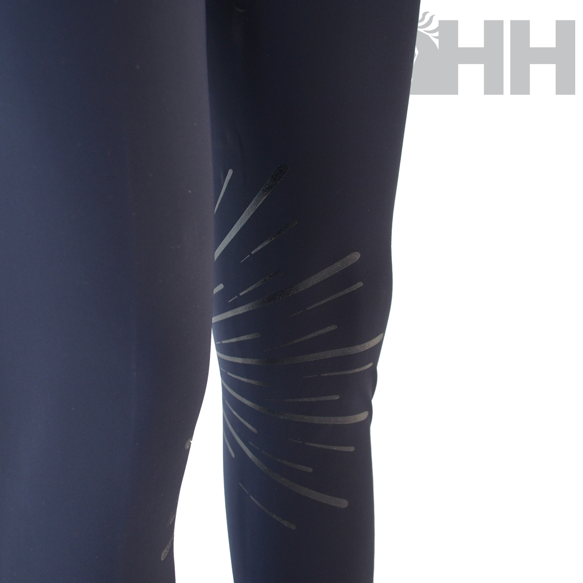 Leggings azul escuro com padrão de linhas cinzentas