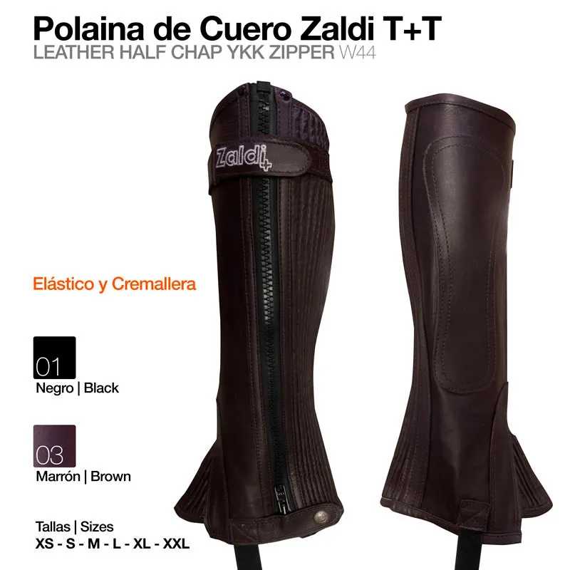 Polainas de couro Zaldi T+T preto e castanho com fecho YKK