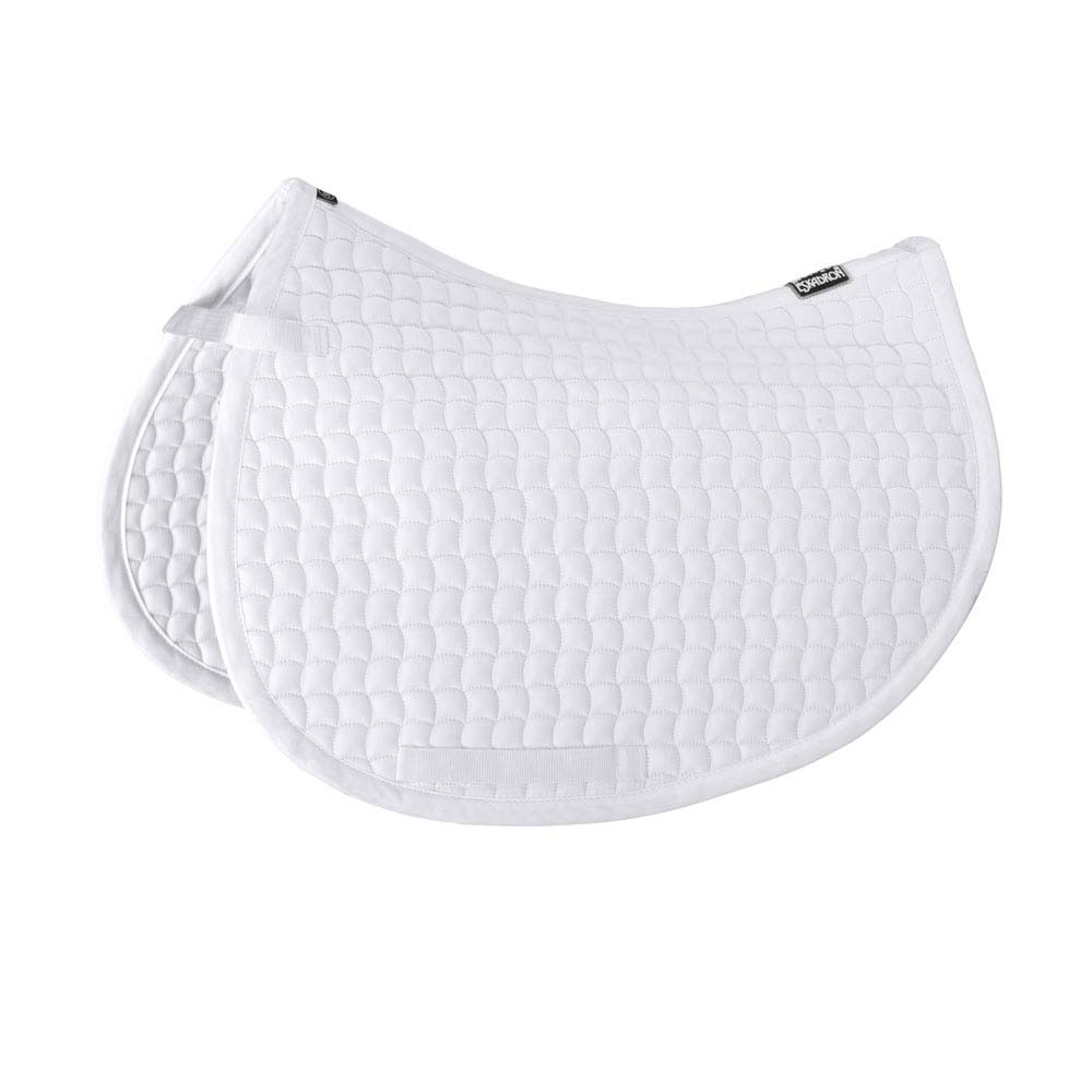 Tapete de sela branco acolchoado para cavalo.