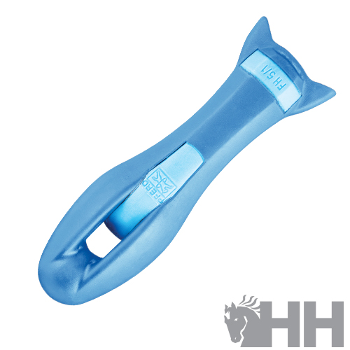 Produto azul de plástico com formato ergonômico e texto 'HH' e 'H-514'