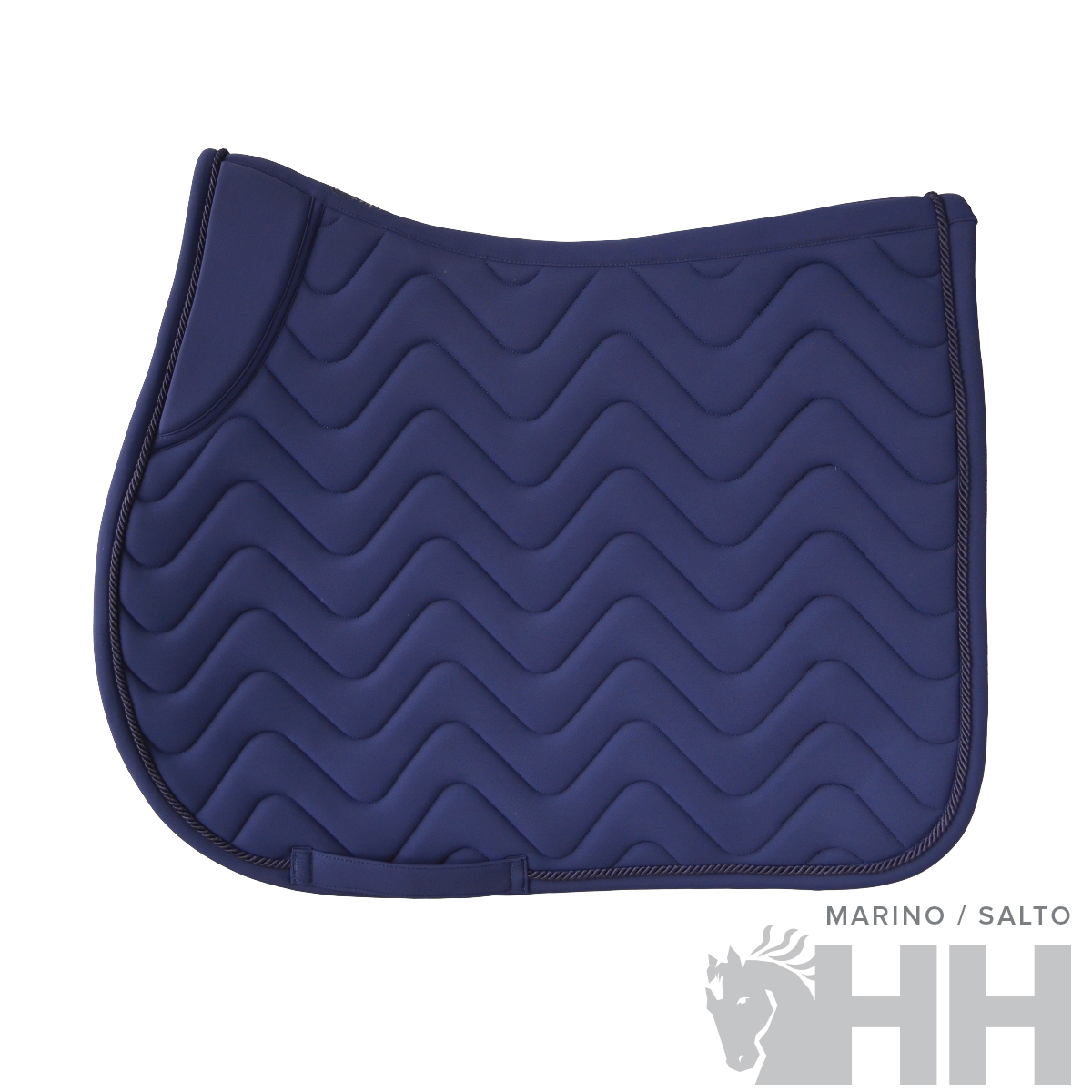 Manta de sela azul-marinho acolchoada com padrão ondulado