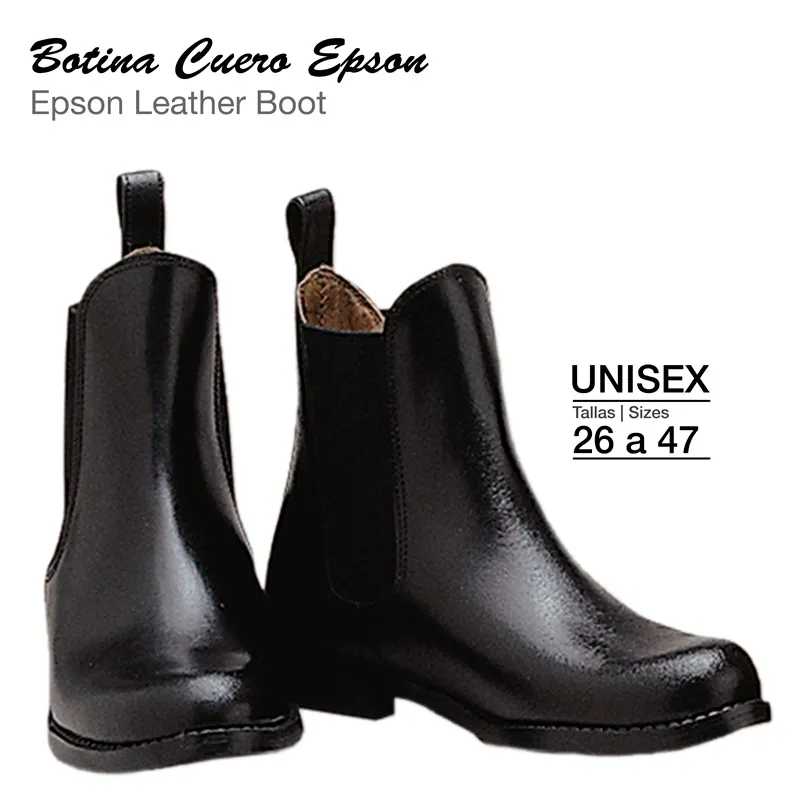 Botas de couro preto Epson