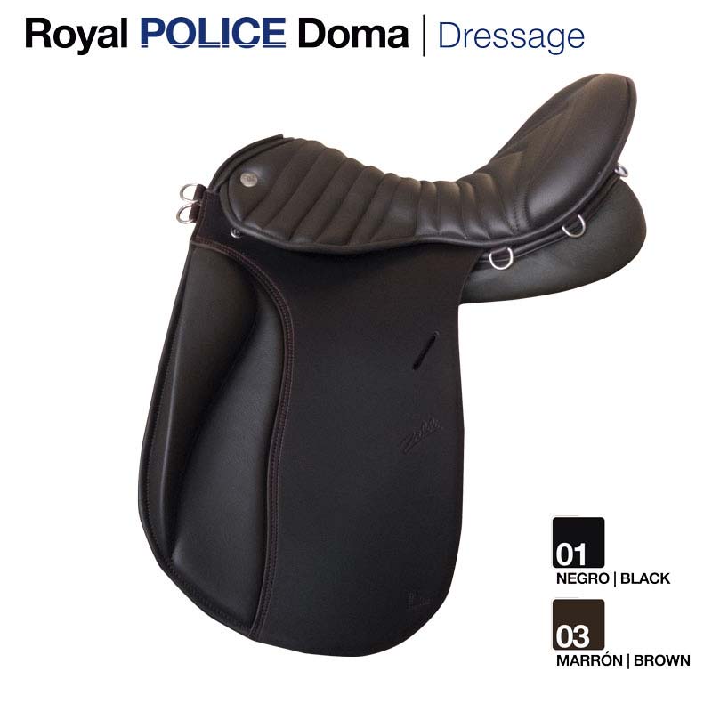 Sela de doma dressage preta em couro
