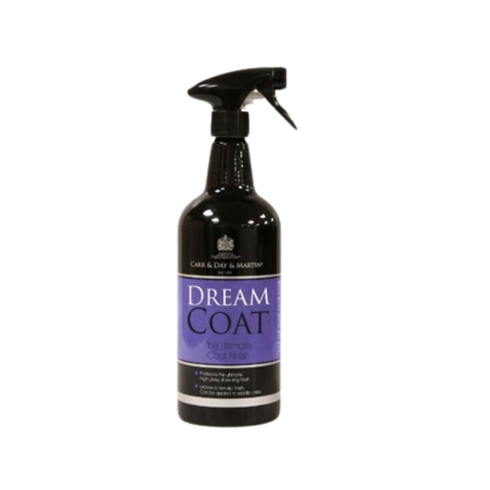 Frasco pulverizador preto Care & Day & Martin DREAM COAT com rótulo roxo e preto