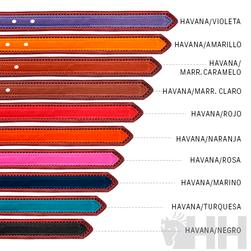 Tiras de couro coloridas com perfurações para ajuste