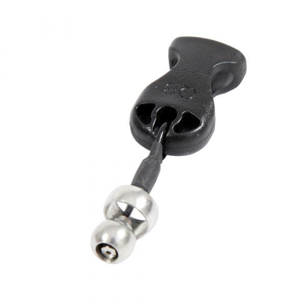 Chave de segurança com cabo preto e duas bolas metálicas