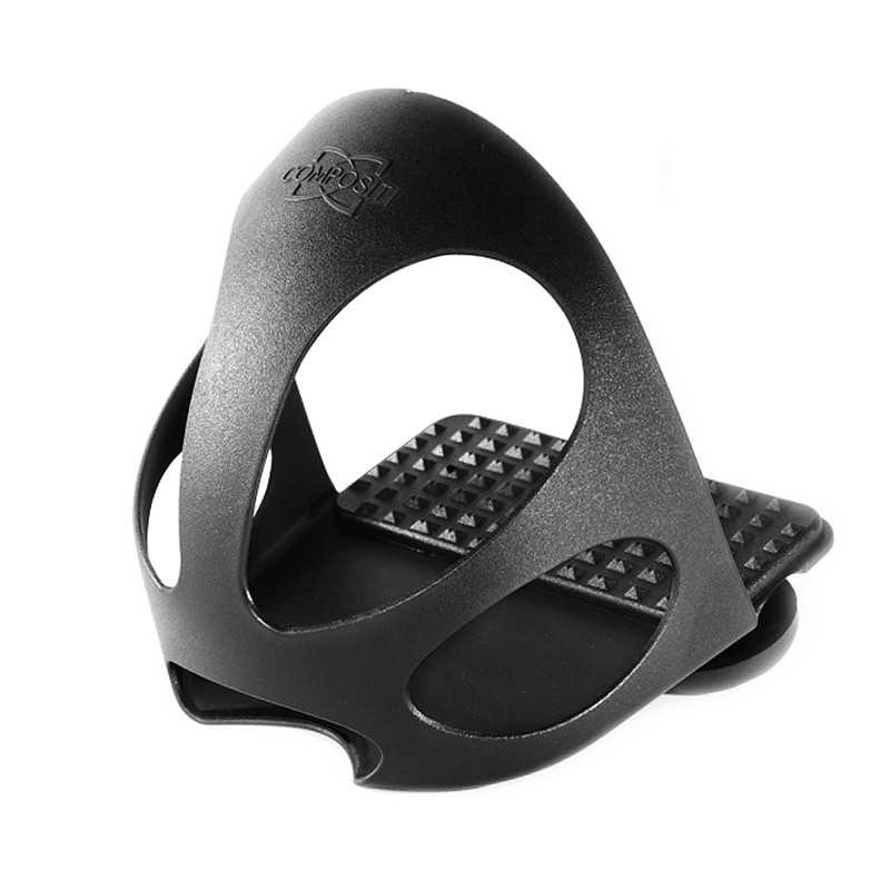 Suporte para pés de bicicleta preto com base antiderrapante e logo Chroest